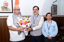 Prof. Harilal Menon, Vice Chancellor, Goa University along with Prof. S. N. Dhuri, Registrar, Goa University Called on Hon'ble Governor At Raj Bhavan.  