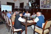 Hon'ble Governor Held a Meeting with Shri Arun Kumar Mishra, Health Secretary,  Dr. Rupa Naik, Director, DHS, Dr. Uttam Desai, CMO SFBW, DHS, Dr. Manish Gaunekar, CMO NTEP, DHS and other officials of Health Department.