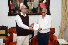 Shri V P Singh Badnore with spouse Former Governor of Punjab Called on Hon'ble Governor At Raj Bhavan.