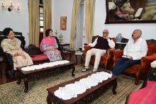 Shri V P Singh Badnore with spouse Former Governor of Punjab Called on Hon'ble Governor At Raj Bhavan.