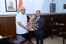 Shri Menino D’sousa IAS (Retd.) State Election Commissioner Goa, Shri Venancio Furtado Secretary State Election Commission called on Hon'ble Governor At Raj Bhavan.  